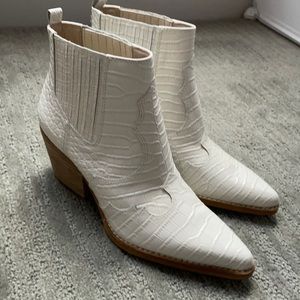 Sam edelman white croc booties